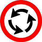 Placa R-33 - Sentido de circulação na rotatória